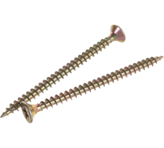 Изображение товара Потайной универсальный шуруп Метизный двор 3,5x50, желтый, 18 шт. 4607173900784