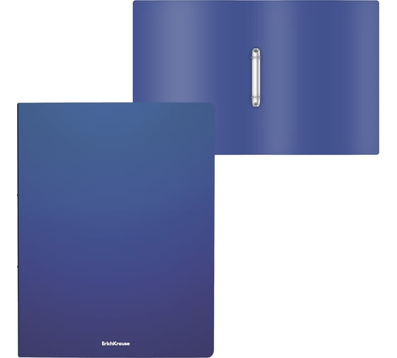 Изображение товара Папка на 2 кольцах ErichKrause Matt Classic, 24 мм, A4, пластиковая, синий, 4 шт. в упаковке 49965