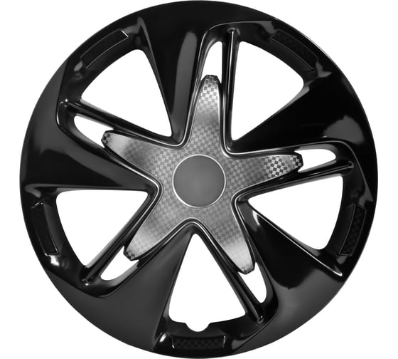 Изображение товара Колесные колпаки Airline 16" Супер Астра Т, серебристый/черный, карбон, комплект 2 шт. AWCC-16-05