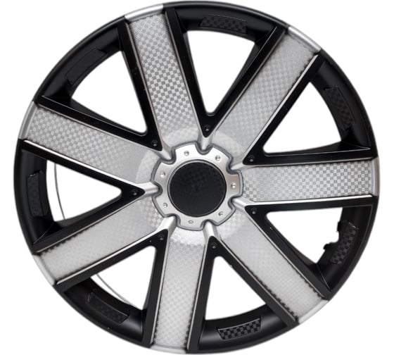 Изображение товара Колесные колпаки Airline 16" Гелакси Т, серебристый/черный, карбон, комплект 2 шт. AWCC-16-23