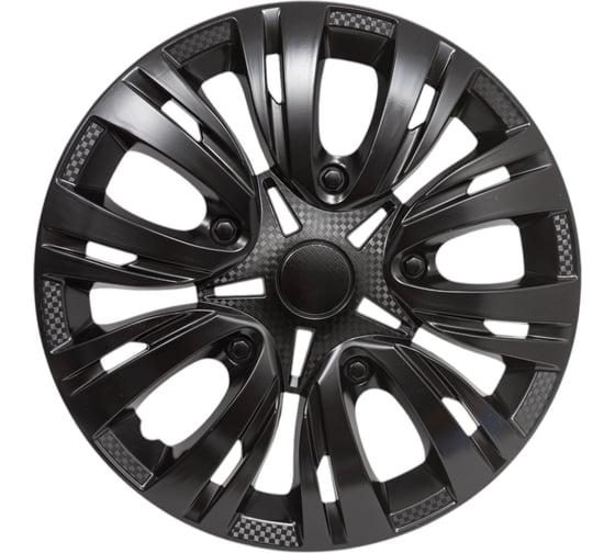 Изображение товара Колесные колпаки Airline 16 Лион, черный глянец, карбон, комплект 2 шт. AWCC-16-27