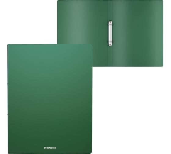 Изображение товара Папка на 2 кольцах ErichKrause Matt Classic, 24 мм, A4, пластиковая, зеленый, 4 шт. в упаковке 49966