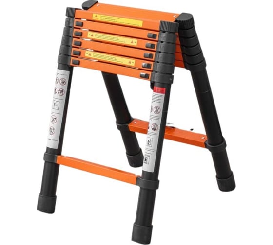 Изображение товара Телескопическая стремянка ISMA алюминиевая бытовая 2м (7+7 ступ.) ISMA-UP200-2(56905)