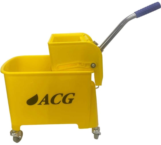 Изображение товара Уборочное ведро на колесах ACG 20 л с отжимом, двойное желтое (1шт.) 1009691