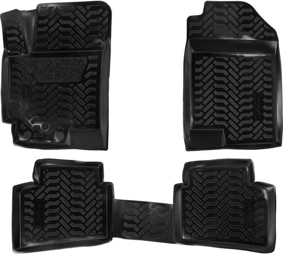 Изображение товара Ковры Airline для Hyundai Solaris II 17-/Kia Rio IV 06.2017-, 4 шт., крепеж, высокий борт, 3D с подпятником, ТЭП, черные ACM-PS-37