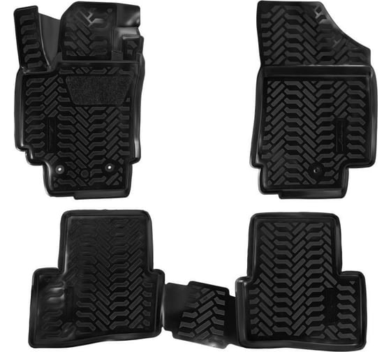 Изображение товара Ковры Airline для Hyundai Creta 16-, 4 шт., крепеж, высокий борт, 3D с подпятником, полимер., ТЭП, черные ACM-PS-34