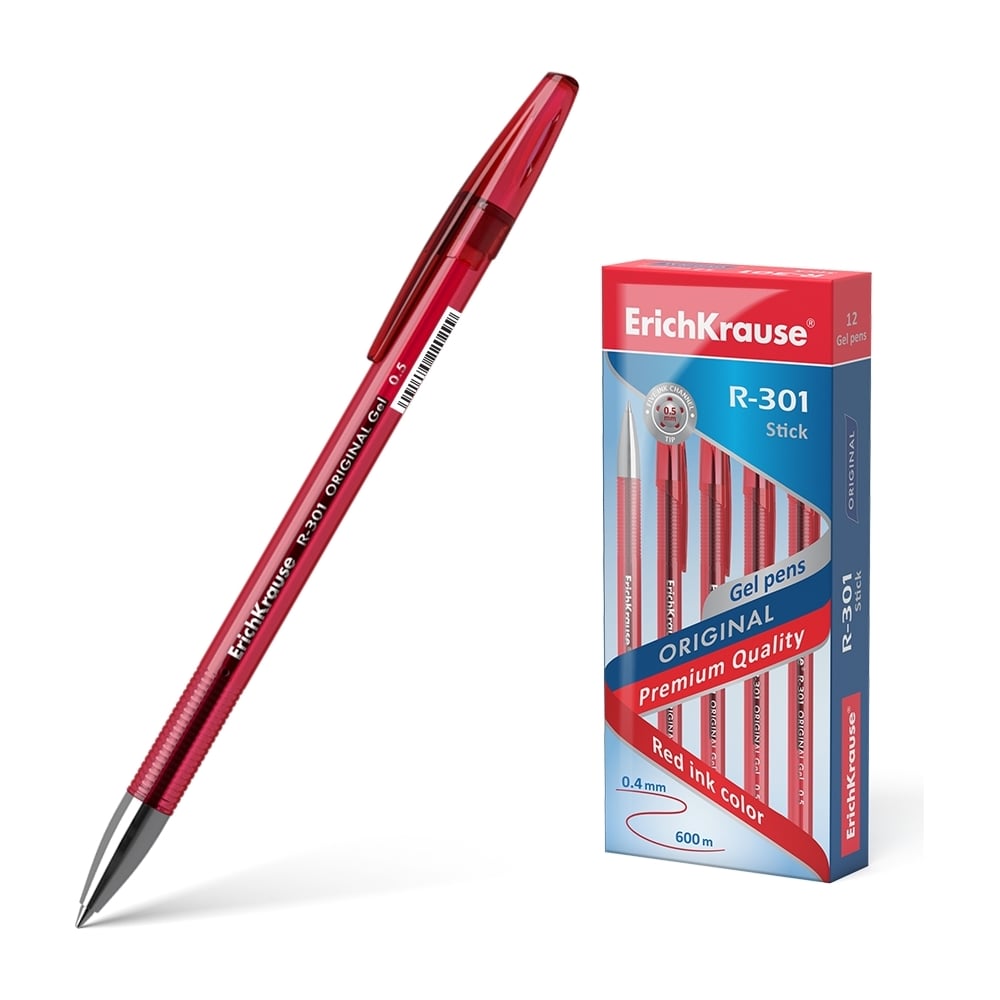 Гелевая ручка ErichKrause ручка гелевая ная crown hjr 500p чернила пастель белая узел 0 7 мм