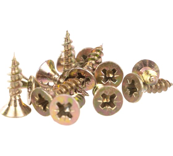 Изображение товара Потайной универсальный шуруп Метизный двор 4,0x16, желтый, 1000 шт. 4607159063236