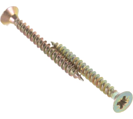 Изображение товара Потайной универсальный шуруп Метизный двор 4,0x40, желтый, 20 шт. 4607173900845