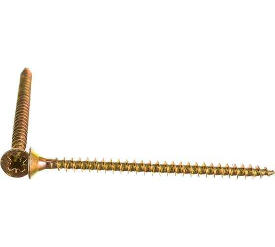 Изображение товара Потайной универсальный шуруп Метизный двор 4,0x60, желтый, 250 шт. 4607159063311