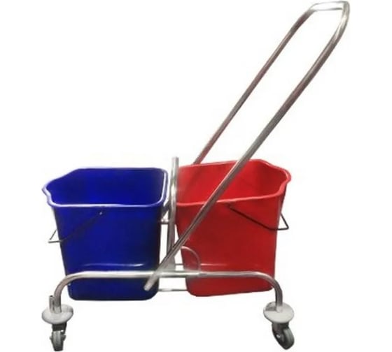 Изображение товара Тележка 2х-ведерная ACG 2x15 л, без отжима, база нержавейка, без корзины (1шт.) 1013894