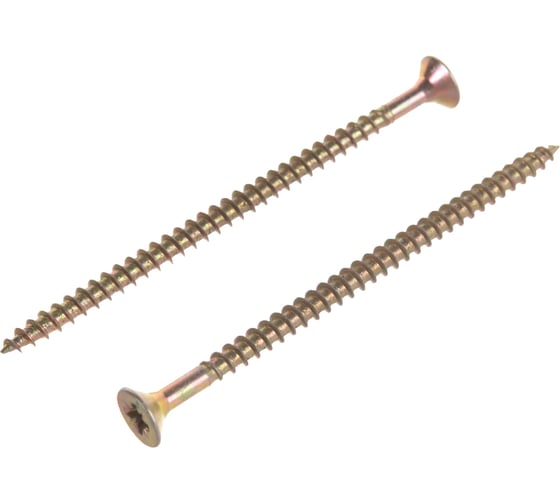 Изображение товара Потайной универсальный шуруп Метизный двор 4,0x70, желтый, 10 шт. 4607173900876