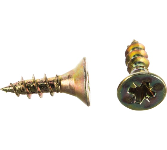 Изображение товара Потайной универсальный шуруп Метизный двор 4,5x16, желтый, 25 шт. 4690441018632
