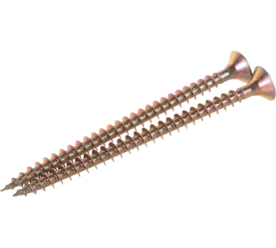 Изображение товара Потайной универсальный шуруп Метизный двор 5,0x70, желтый, 200 шт. 4607159063526