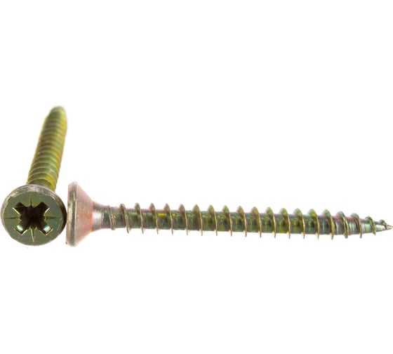 Изображение товара Потайной универсальный шуруп Метизный двор 4,5x45, желтый, 250 шт. 4607159063397