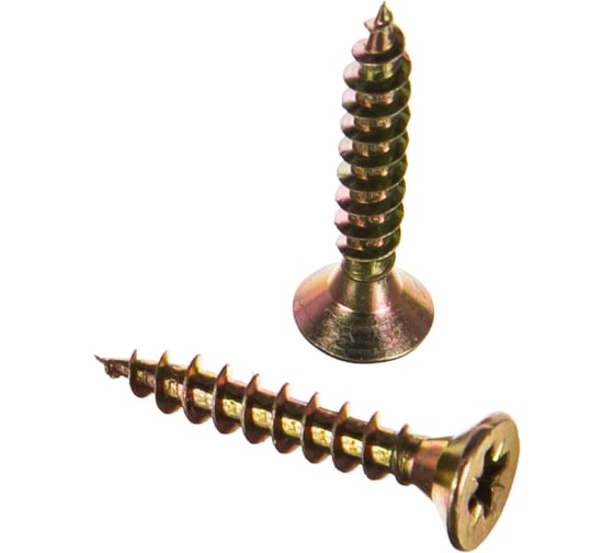 Изображение товара Потайной универсальный шуруп Метизный двор 5,0x30, желтый, 16 шт. 4690441018724