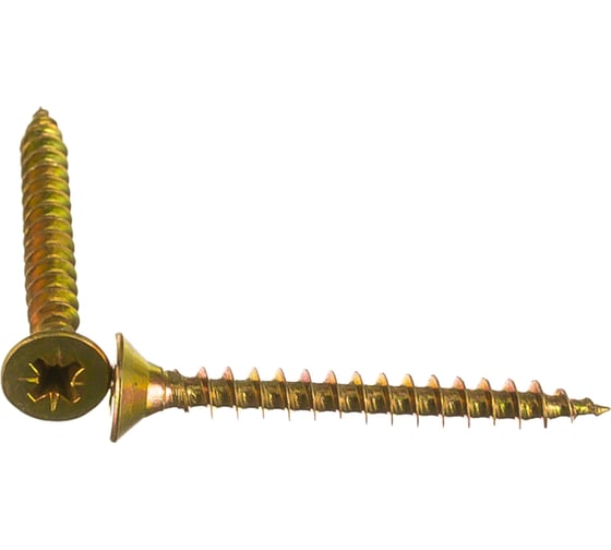 Изображение товара Потайной универсальный шуруп Метизный двор 5,0x45, желтый, 250 шт. 4607159063496