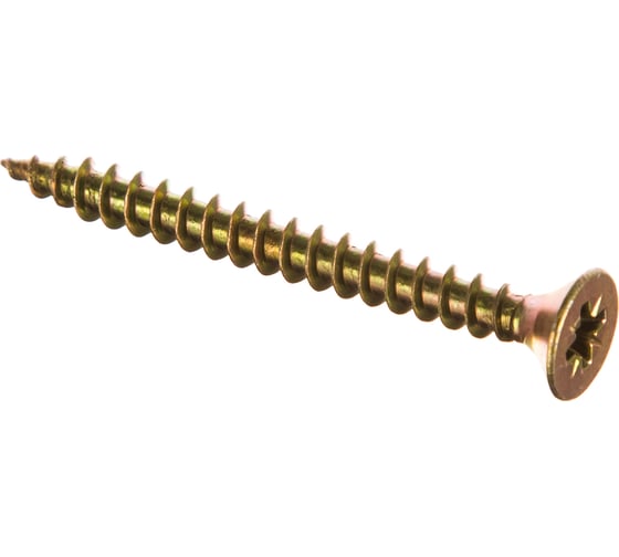 Изображение товара Потайной универсальный шуруп Метизный двор 5,0x50, желтый, 250 шт. 4607159063502