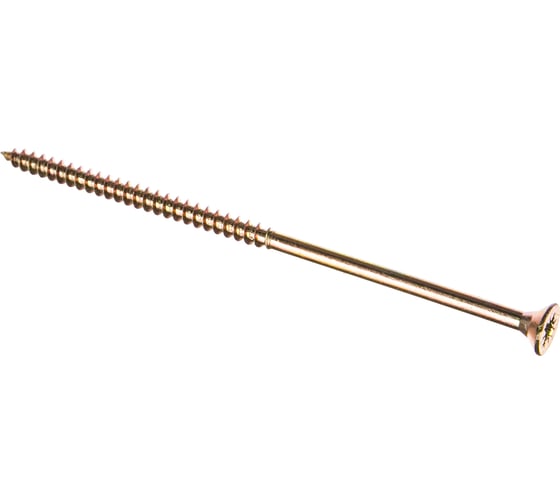 Изображение товара Потайной универсальный шуруп Метизный двор 6,0x140, желтый, 3 шт. 4607173903518