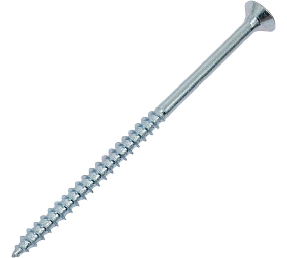 Изображение товара Потайной универсальный шуруп Метизный двор 6,0x100, белый, 3 шт. 4690441019400