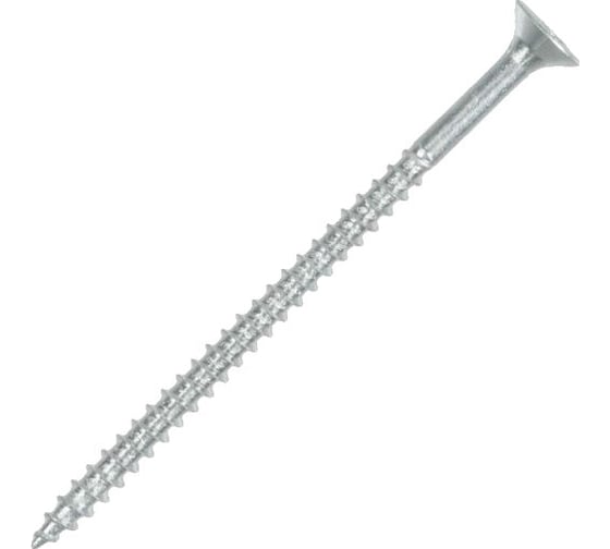 Изображение товара Потайной универсальный шуруп Метизный двор 6,0x100, оцинкованный, 100 шт. 4690441023131