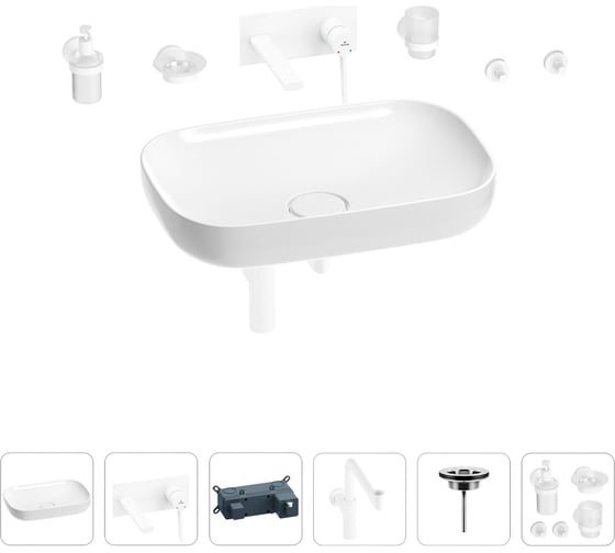 Изображение товара Раковина для ванной Wellsee Croquis в наборе 8 в 1 201005725