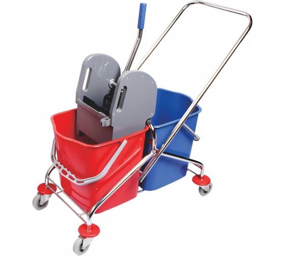 Изображение товара Тележка 2х-ведерная ACG 2x25л с отжимом, база хром (1шт.) 1002336