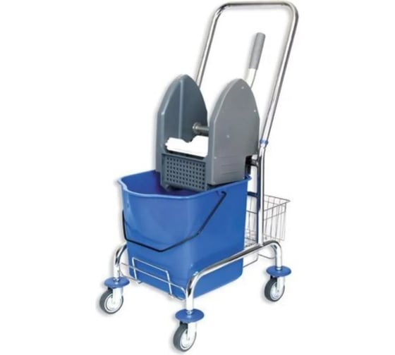 Изображение товара Одноведерная тележка ACG 25 л с отжимом, база хром, корзина для химии (1шт.) 1002372