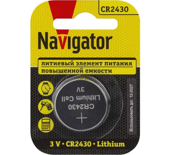 Изображение товара Элемент питания Navigator 93 828 NBT-CR2430-BP1 29264 93828