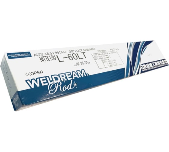 Изображение товара Электроды сварочные L-60LT 4 мм, 5 кг NITTETSU Ц0036225