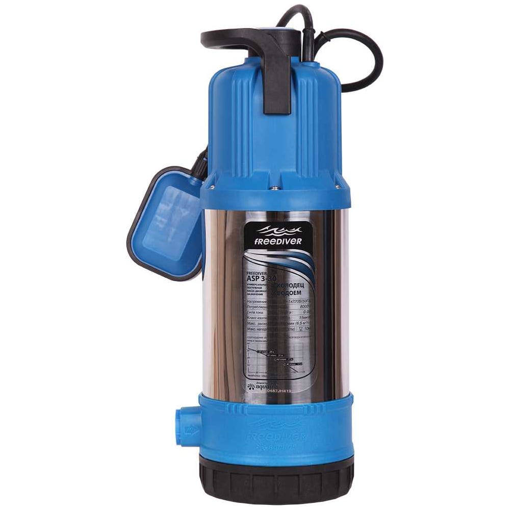 Изображение товара Погружной насос AQUARIO FREEDIVER ASP3-30 1000 Вт, 40 м подъема, IP68