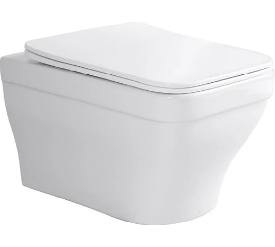 Изображение товара Подвесной безободковый унитаз компакт Aquatek АМАДЕО 490x360x320 мм, тонкое сиденье с механизмом плавного закрывания, крепеж AQ1180-00 00000131893
