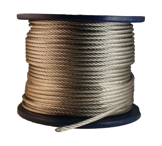 Изображение товара Стальной трос Метизный двор 12 мм DIN 3055, 100 м 4690441030405