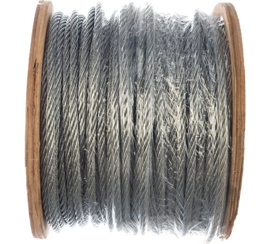 Изображение товара Стальной трос Метизный двор 8 мм DIN 3055, 100 м 4690441030382