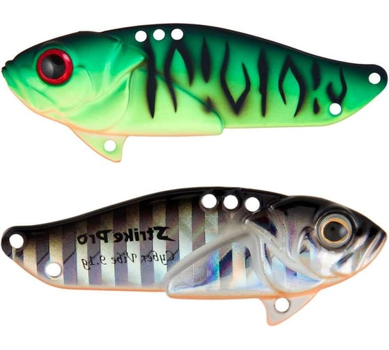 Изображение товара Блесна Strike Pro Cyber Vibe 40 цвет: GC01S/A70-713 Double Black Silver OB/Mat Tiger JG-005B#GC01S/A70-713