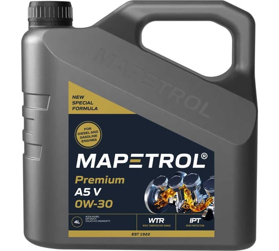 Изображение товара Моторное масло MAPETROL PREMIUM A5 V 0W-30, 4 л MAP0102