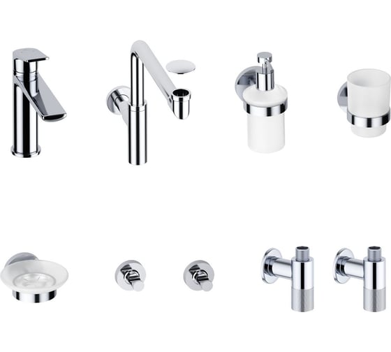 Изображение товара Смеситель для раковины Wellsee ICON! for life в наборе 8 в 1 201000421