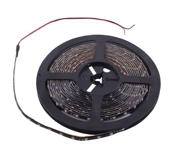 Изображение товара Светодиодная лента SKYWAY 500см, 300 SMD диодов 3528 белая (катушка) черная основа S03201030