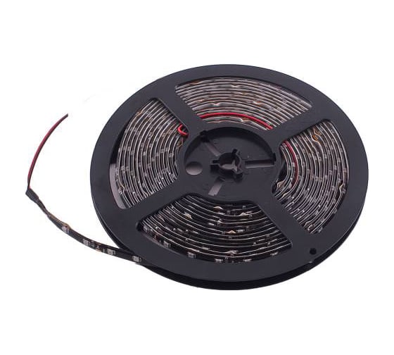 Изображение товара Светодиодная лента SKYWAY 500см, 300 SMD диодов 3528 синяя (катушка) черная основа S03201032