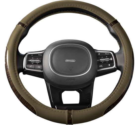 Изображение товара Оплетка SKYWAY Wood-10 M Бежевая экокожа S01102440