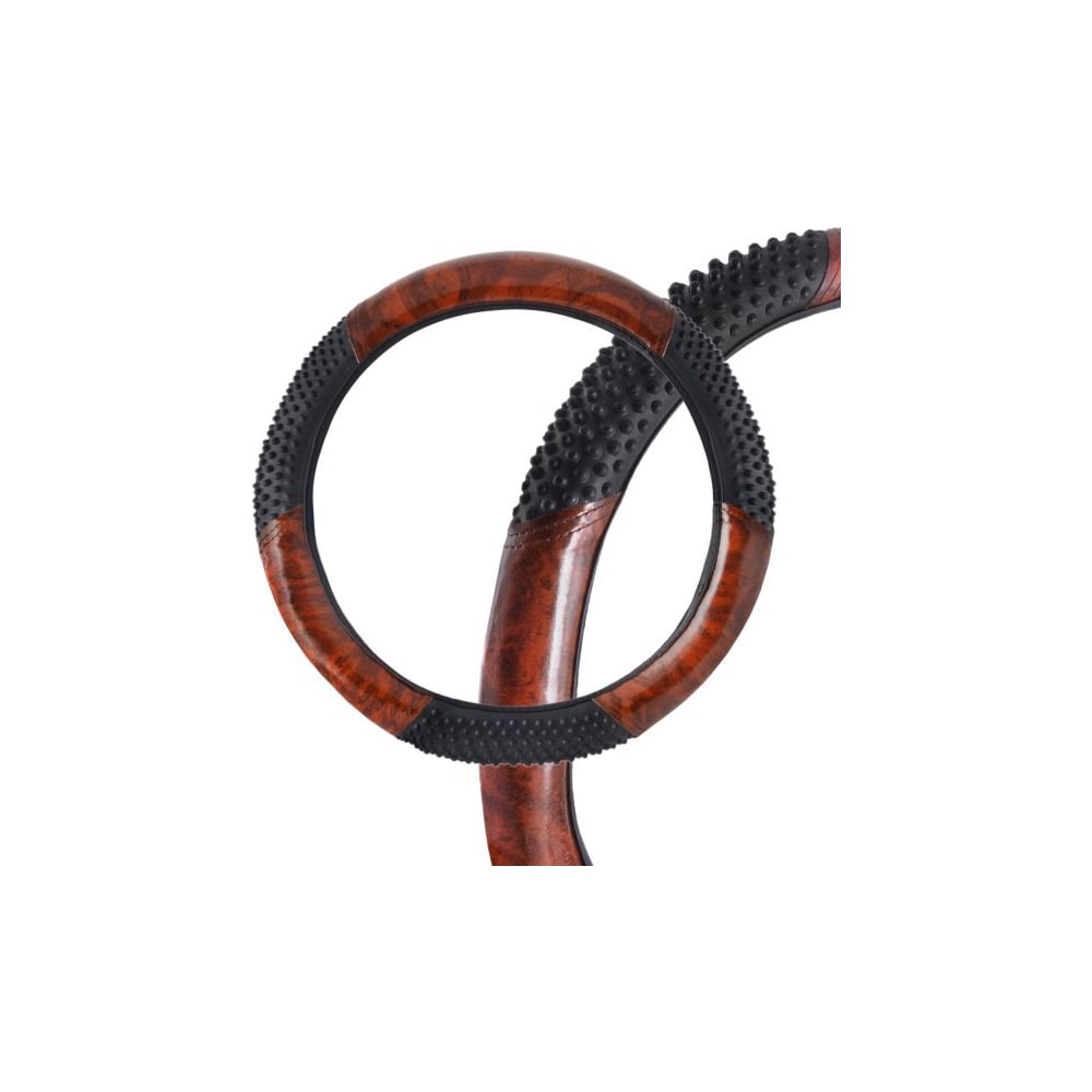 Изображение товара Оплетка SKYWAY Wood-3 M Черно/Коричневая экокожа S01102057