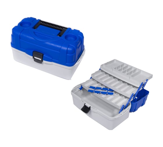 Изображение товара Рыболовный пластмассовый ящик SALMO 3х-полочный 023 27023