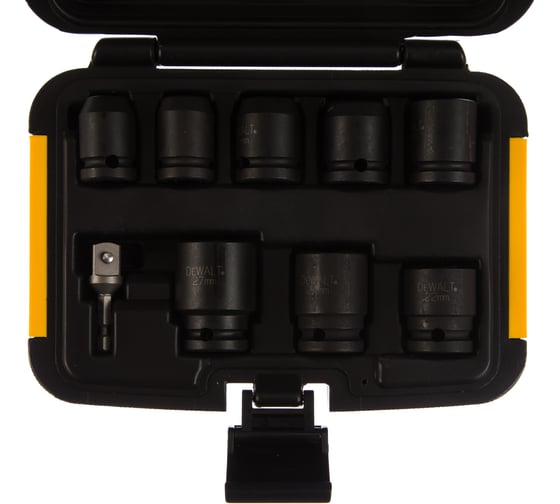 Изображение товара Набор ударных торцевых головок (10-27 мм; 1/2"; 9 шт.) DEWALT DT7507