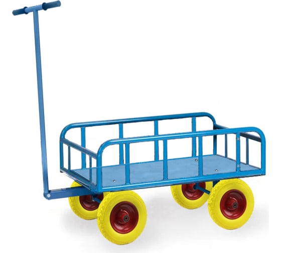 Изображение товара Тележка с ручным управлением, поворотной осью и трубчатыми бортами МосТележка 800x1400 ТРУТ-14080