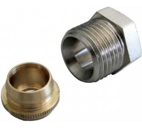 Изображение товара Присоединительный набор Oventrop Ofix 15 мм, накидная гайка 2 шт + нажимной винт 2 шт 1016763