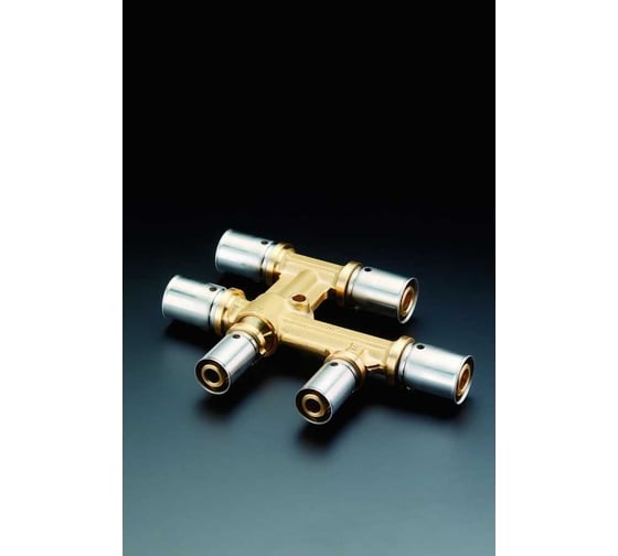 Изображение товара Прессовое крестовое соединение Oventrop 16x16x16, латунь без покрытия, в кожухе 1514653