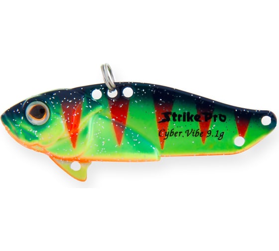 Изображение товара Блесна Strike Pro Cyber Vibe 55 цвет: A139FL Acid Perch Fluo JG-005D#A139FL