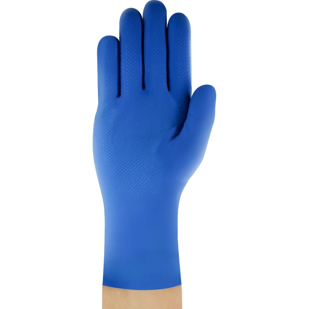 Влагостойкие, химостойкие перчатки Ansell, цвет синий, размер XL
