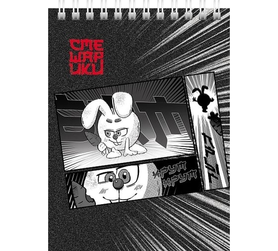 Изображение товара Блокнот Hatber Смешарики 40 л, А6, клетка, обложка мелованный картон, УФ-лак, 96 шт в упаковке 083957