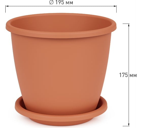 Изображение товара Цветочный горшок ЗПИ Альтернатива Афина 3 л, коричневый М6542